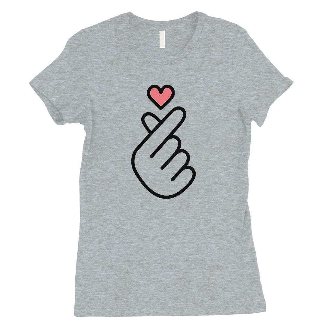 365 Printing Finger Heart Womens Wonderful Sweet T-Shirt Gift for Girlfriend