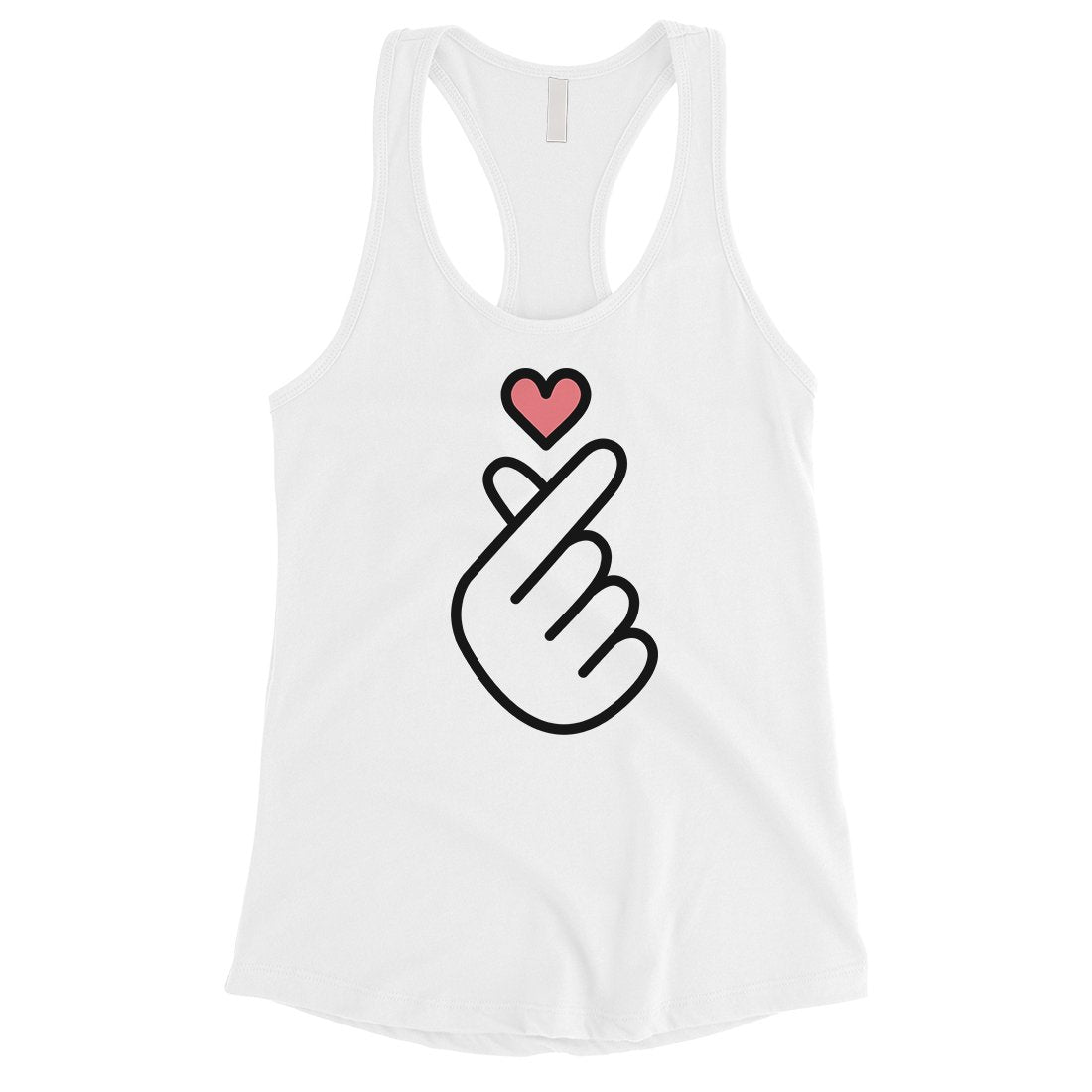 365 Printing Finger Heart Womens Cute Workout Tank Top