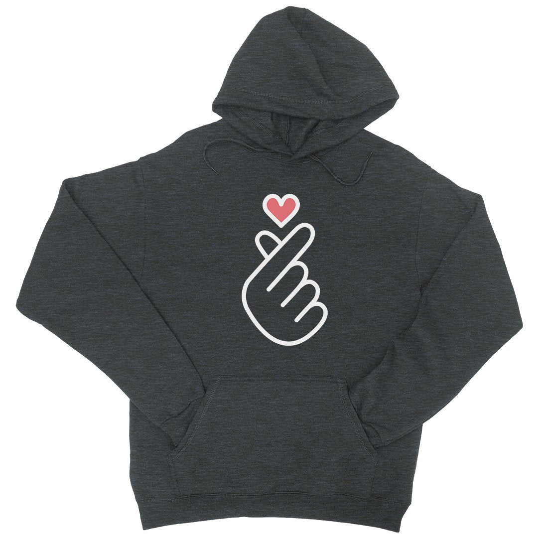 365 Printing Finger Heart Womens Korean Finger Heart Hooded Sweatshirt Gift