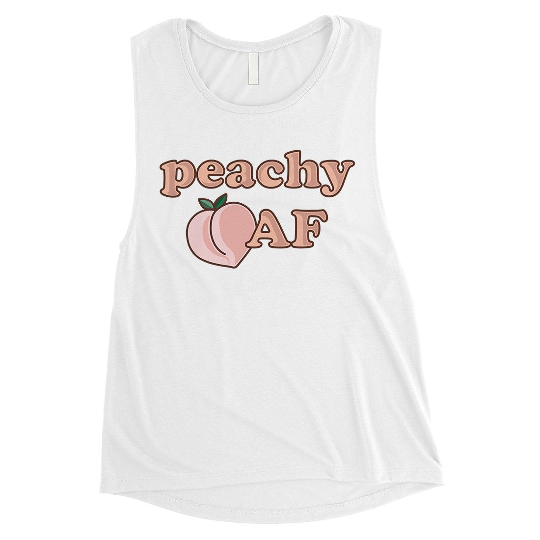 365 Printing Peachy AF Womens Funny Graphic Workout Tank Top Muscle Shirt Gift