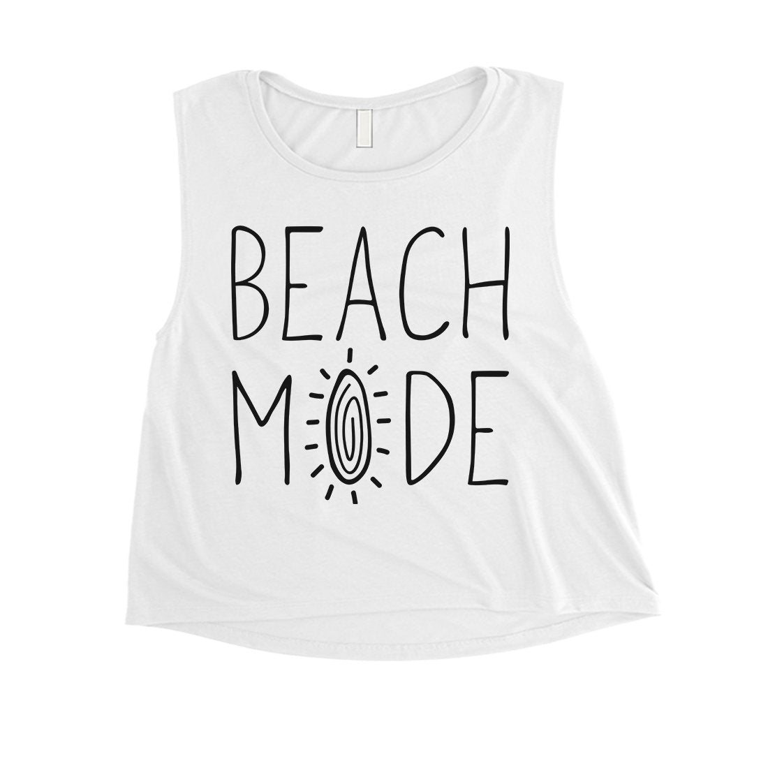 365 Printing Beach Mode Womens Relax Serene Mood Summer Vacation Crop Tank Top