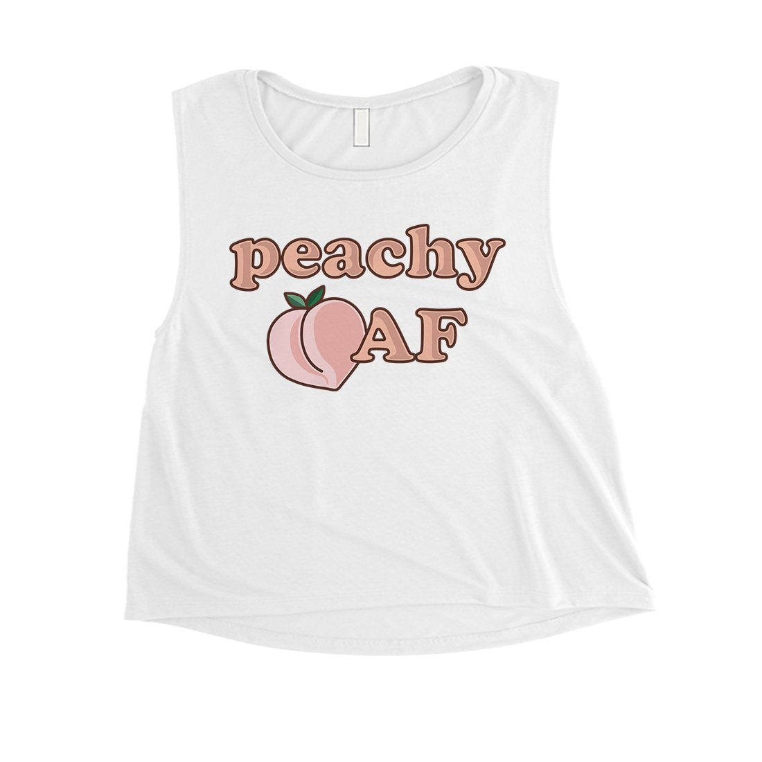 365 Printing Peachy AF Womens Funny Graphic Workout Tank Top Crop Tank Top Gift