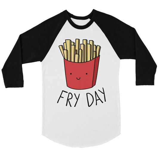 365 Printing Fry Day Womens Baseball Shirt French Fries Graphic Tee Cute Gifts