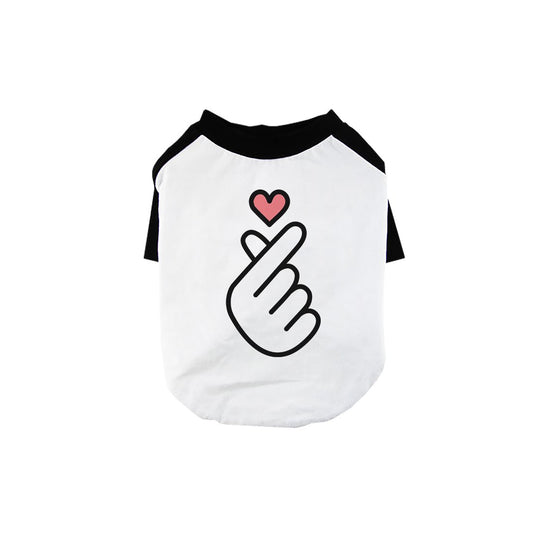 365 Printing Finger Heart Pet Baseball Shirt for Small Dogs Lover Gift Ideas