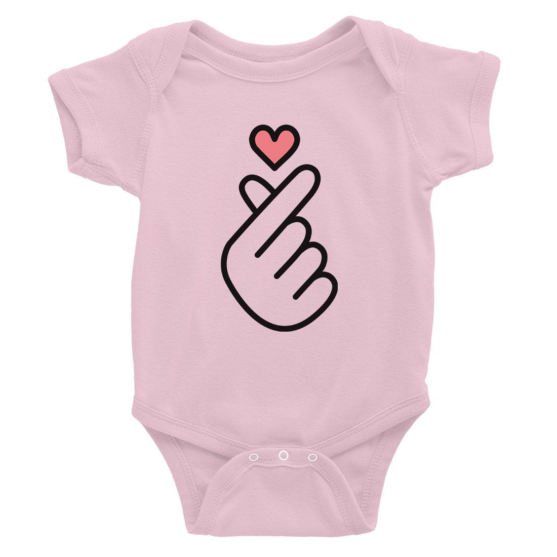 365 Printing Finger Heart Baby Bodysuit Gift Baby Shower Cute Infant Jumpsuit