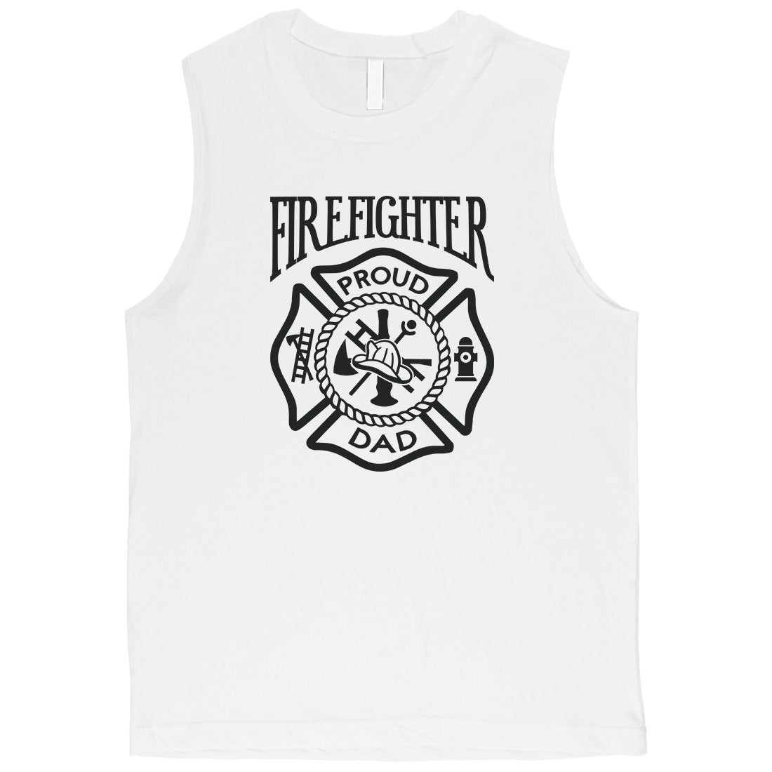 Firefighter Dad Mens All American Cool Proud Muscle Shirt Dad Gift