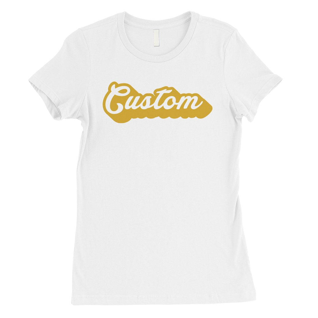 Yellow Pop Up Text Groovy Retro Cool Womens Personalized T-Shirt