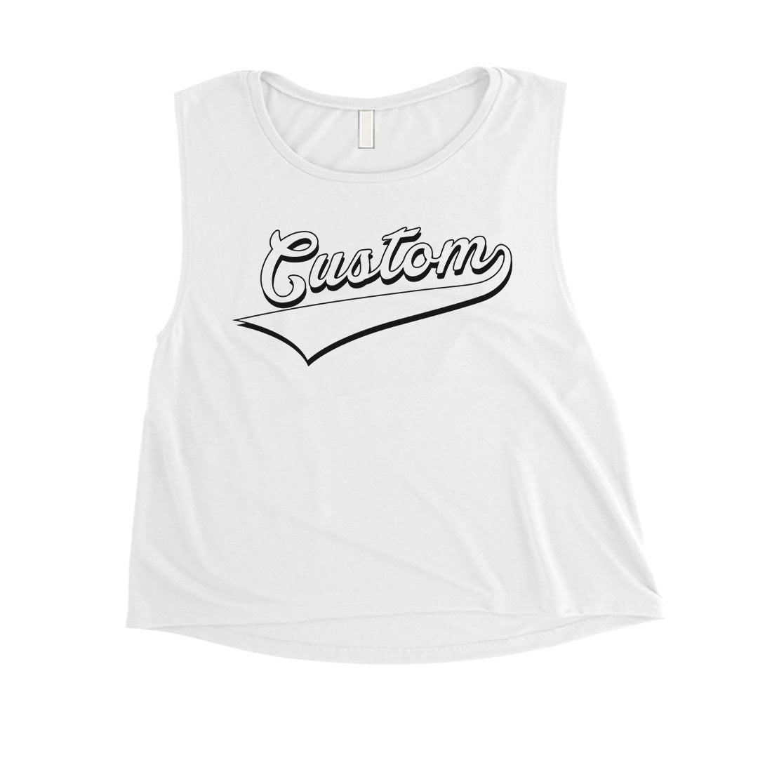 White College Swoosh Perfect Pop Cool Womens Personalized Crop Tops