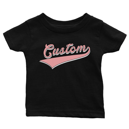 Pink College Swoosh Cute Calm Rad Baby Personalized T-Shirt Gift