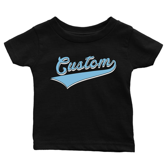 Blue College Swoosh Bright Cool Rad Baby Personalized T-Shirt Gift