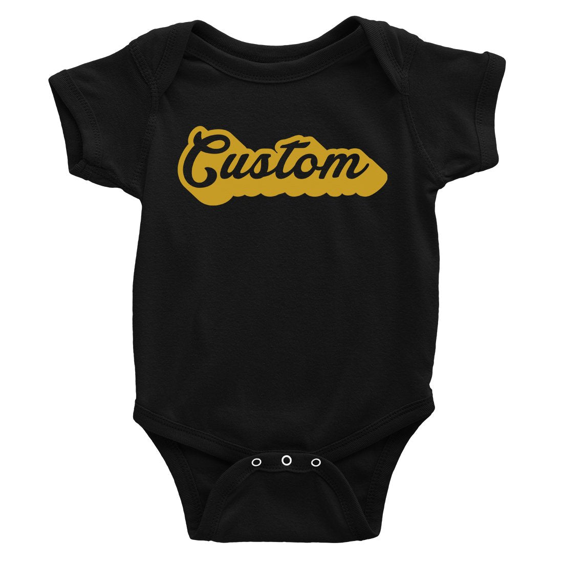 Yellow Pop Up Text Energetic Bold Baby Personalized Bodysuit Gift