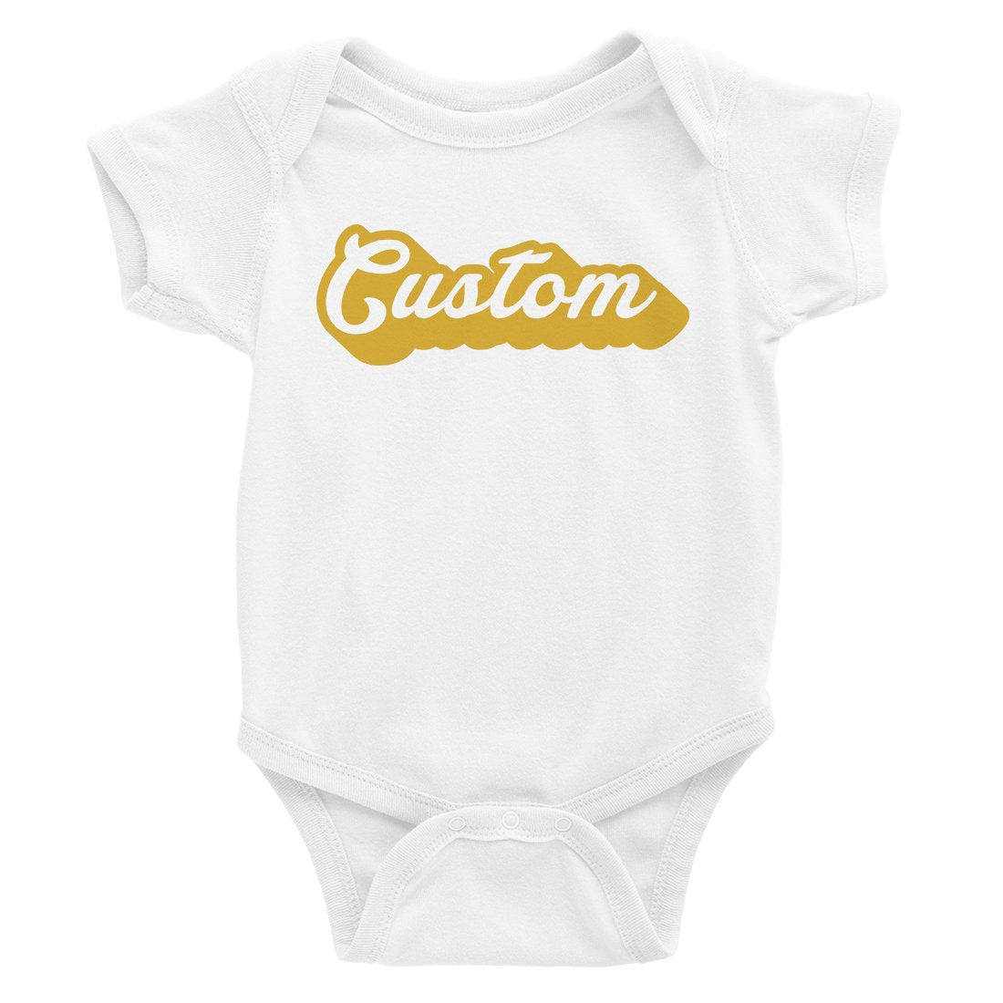 Yellow Pop Up Text Energetic Bold Baby Personalized Bodysuit Gift