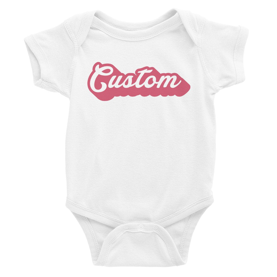 Pink Pop Up Text Bright Retro Cute Baby Personalized Bodysuit Gift