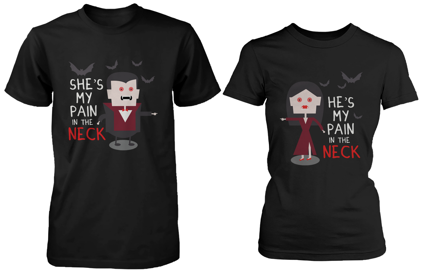 Pain In the Neck Matching Vampire Couple Shirts (Set)