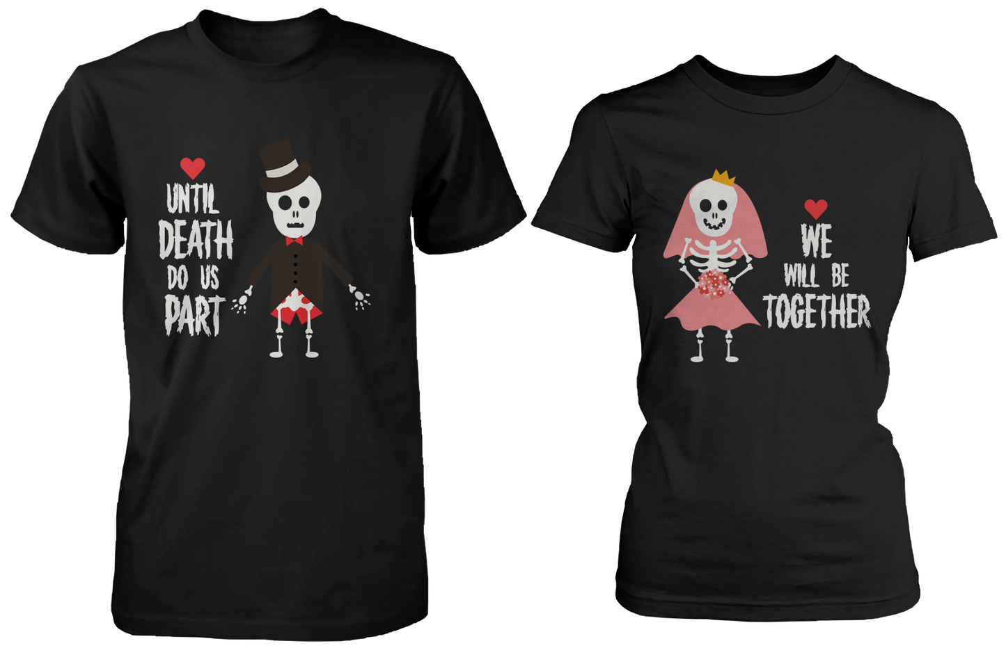 Cute Skeleton Wedding Matching Couple Shirts (Set)