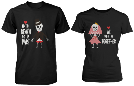 Cute Skeleton Wedding Matching Couple Shirts (Set)