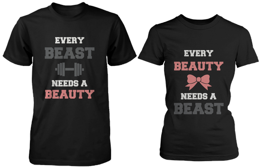 Every Beauty Needs A Beast Matching Couple Shirts (Set)