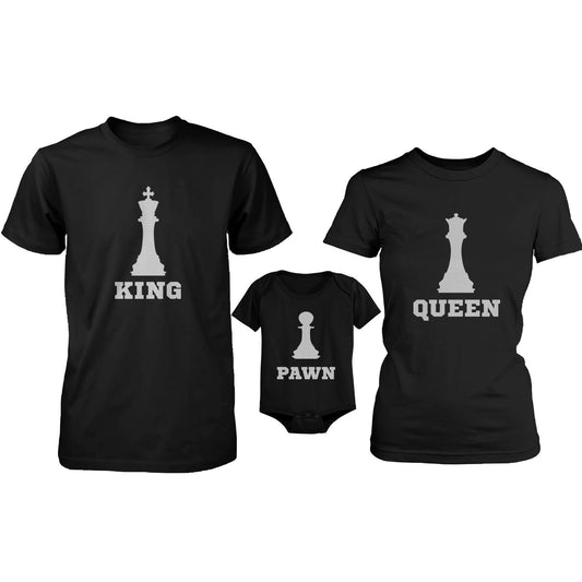 Chess Pieces Family Matching Shirts King Queen Parents and Pawn Infant Bodysuit