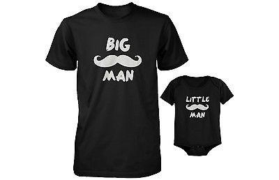 Dad and Baby Matching T-Shirt and Bodysuit Set - Big Man and Little Man