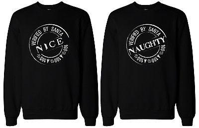 Naughty and Nice Sweatshirts for Best Friends BFF Matching Sweaters