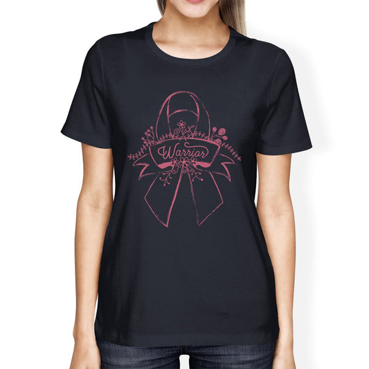 Warrior Breast Cancer Awareness Womens Navy Shirt