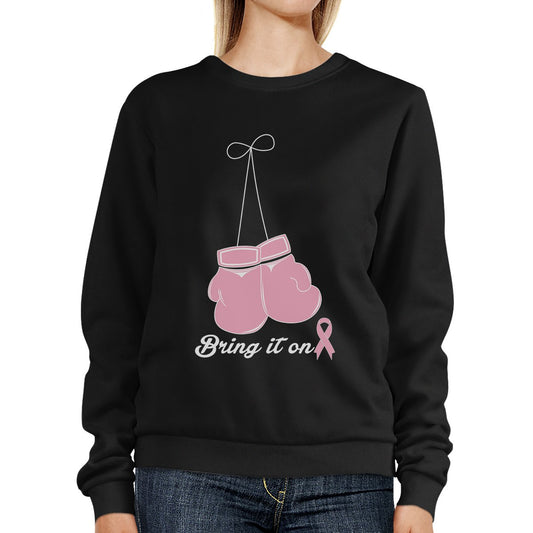 Bring It On Breast Cancer Awareness Boxing Black SweatShirt