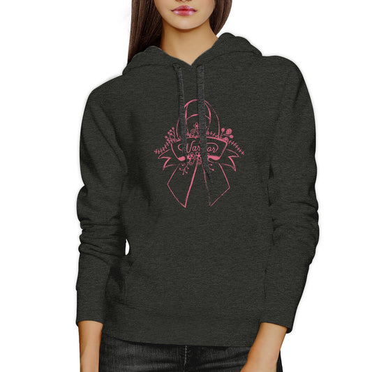 Warrior Breast Cancer Awareness Dark Grey Hoodie