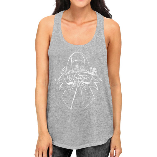 Warrior Breast Cancer Awareness Womens Grey Tank Top