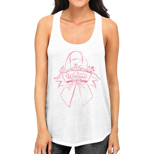 Warrior Breast Cancer Awareness Womens White Tank Top