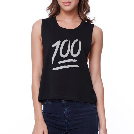 100 Points Crop Tee Back To School Sleeveless Shirt Junior Tank Top