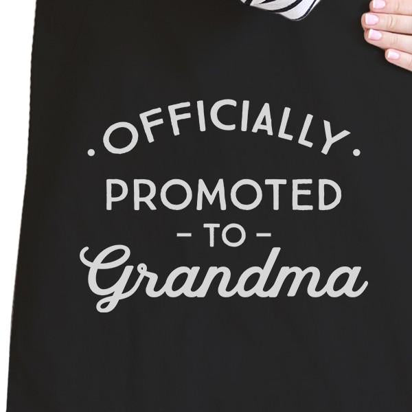 Officially Promoted To Grandma Black Canvas Bag