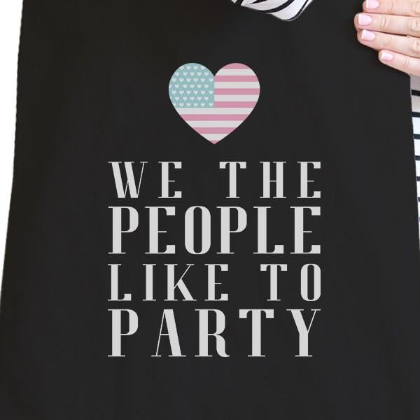 We The People Black Canvas Tote Bag Funny 4th of July Design Bag