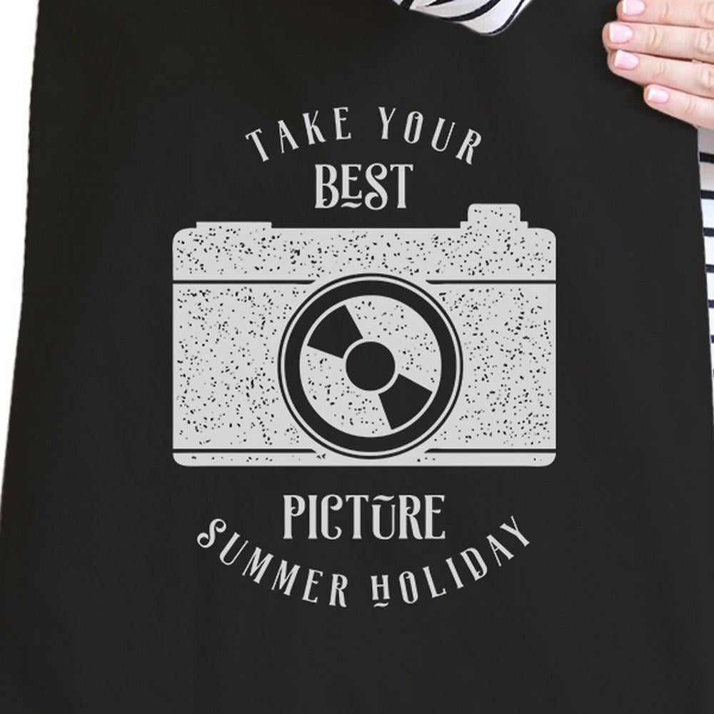 Take Your Best Picture Summer Holiday Black Canvas Bags