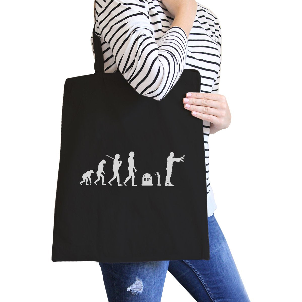 Zombie Evolution Black Canvas Bags