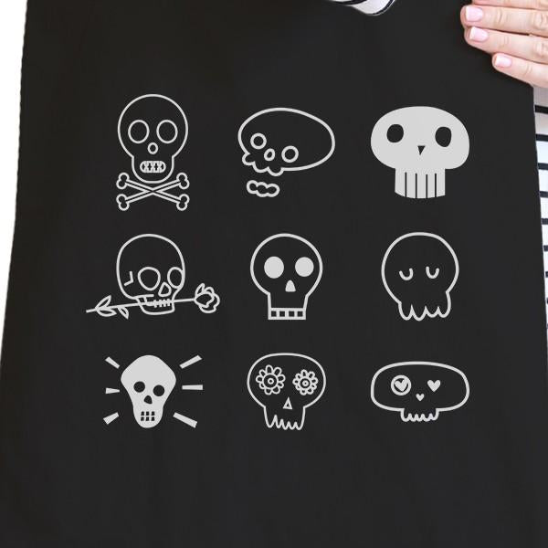 Skulls Black Canvas Bags