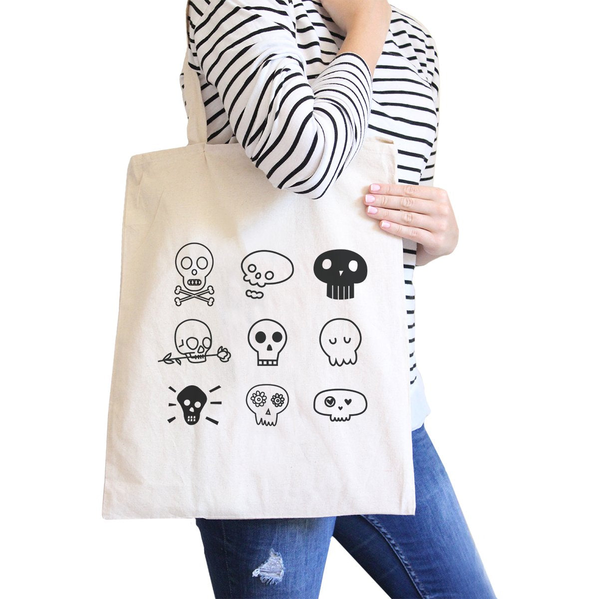 Skulls Natural Canvas Bags