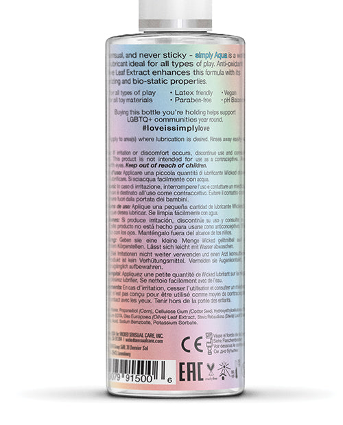 Wicked Sensual Care Aqua Special Edition Water Based Lubricant - 4 Oz