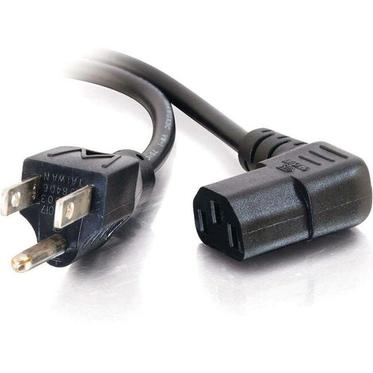 C2G 6ft 18 AWG Universal Right Angle Power Cord (NEMA 5-15P to IEC320C13R)