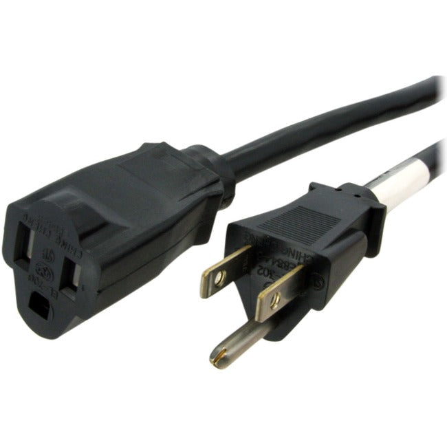 StarTech.com Power Extension Cable - 125V AC - 15A - 6ft - Black