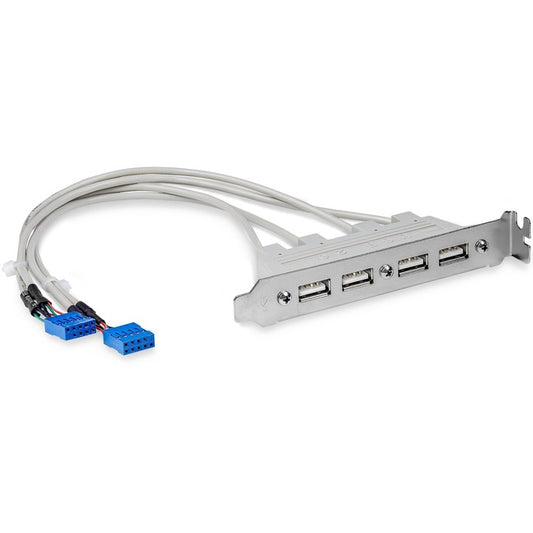 StarTech.com 4 Port USB A Female Slot Plate Adapter - USB panel - 4 pin USB Type A (F)