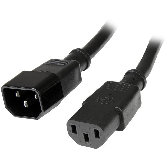 StarTech.com 3 ft 14AWG Computer Power Cord Extension - C14 to C13 Power Cable