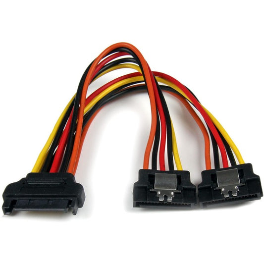 StarTech.com 6in Latching SATA Power Y Splitter Cable Adapter - M/F