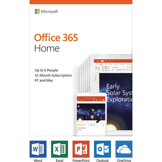 Microsoft Office 365 Home 32/64-bit - Subscription License - 6 People - 1 Year