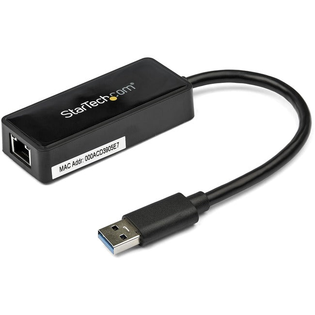 StarTech.com USB 3.0 to Gigabit Ethernet Adapter NIC w/ USB Port - Black