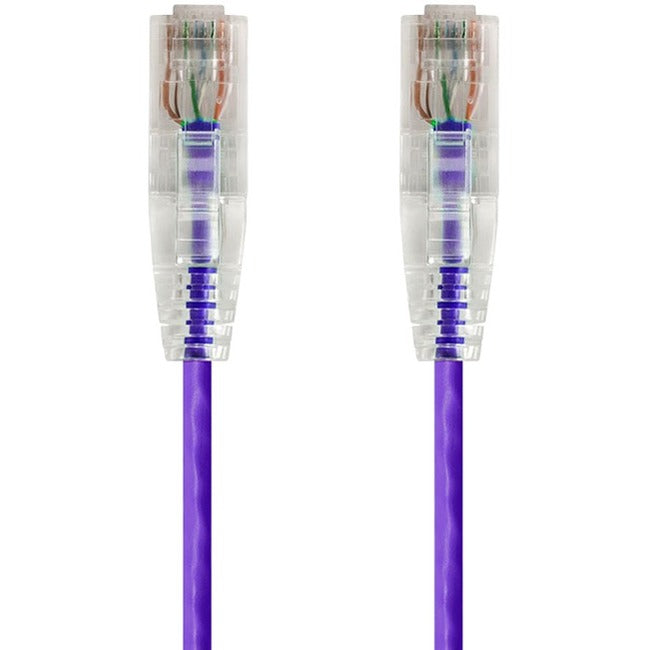 Monoprice SlimRun Cat6 28AWG UTP Ethernet Network Cable, 2ft Purple