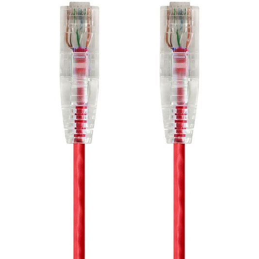 Monoprice SlimRun Cat6 28AWG UTP Ethernet Network Cable, 5ft Red