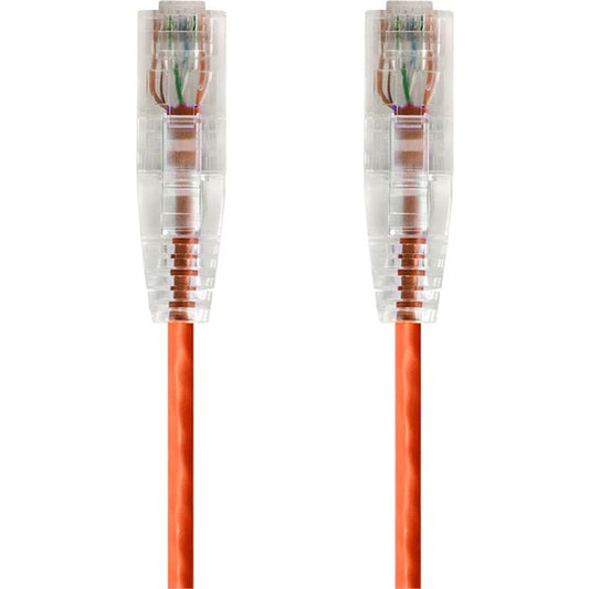 Monoprice SlimRun Cat6 28AWG UTP Ethernet Network Cable, 14ft Orange