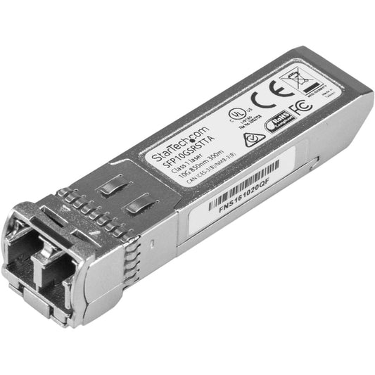 StarTech.com Cisco SFP-10G-SR Compatible SFP+ Module - TAA - 10GBASE-SR Fiber Optical SFP Transceiver - Lifetime Warranty - 10 Gbps - Maximum Transfer Distance: 300 m (984 ft.)