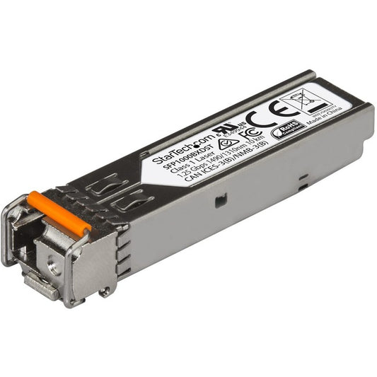 StarTech.com 1000BASE-BX MSA Compliant Downstream SFP Module - LC Connector - Fiber SFP Transceiver - Lifetime Warranty - 1 Gbps - Max. Transfer Distance 10 km (6.2 mi)