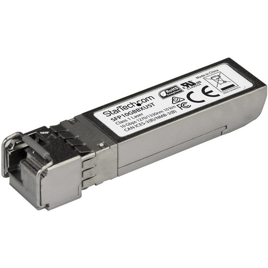 StarTech.com 10GBASE-BX MSA Compliant Upstream SFP+ Module - LC Connector - Fiber SFP+ Transceiver - Lifetime Warranty - 10 Gbps - Max. Transfer Distance 10 km (6.2 mi)